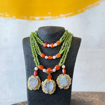 Shyam Sundar Veni Layer Green Necklace