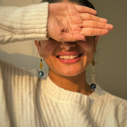 Chiclet Miss Match Dangler Earrings