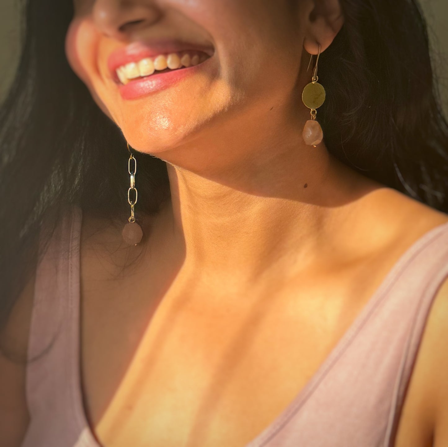 Chiclet Miss Match Dangler Earrings