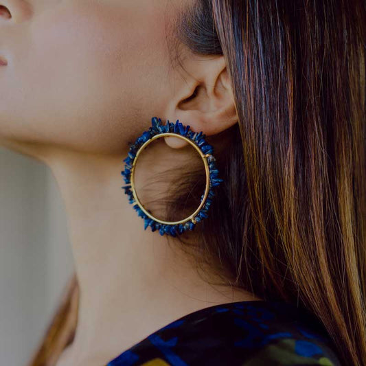 Ocean Blue Wheel Earrings
