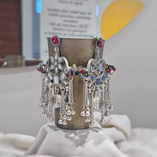 Lajja Long Multicolor Earrings