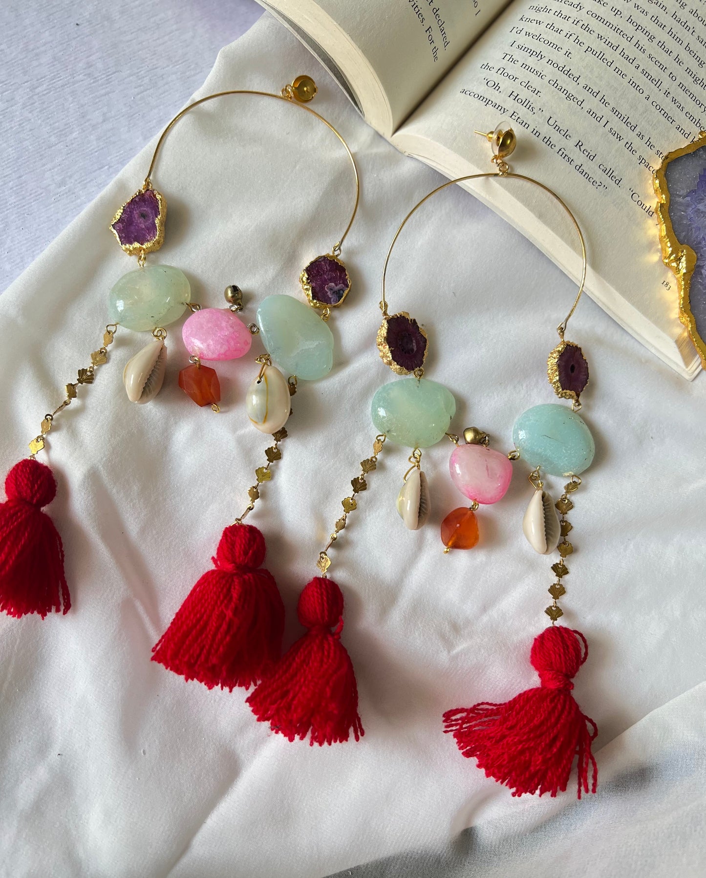 Tale Of Red Tassels Earrings