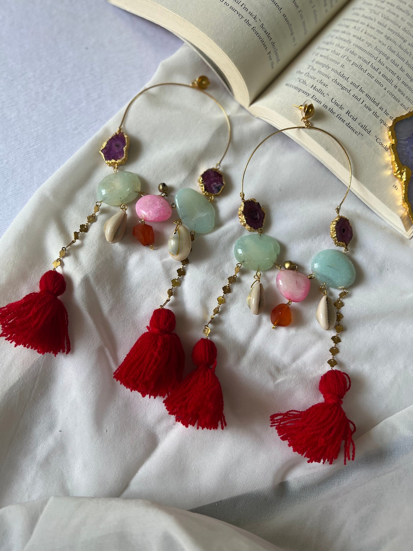 Tale Of Red Tassels Earrings