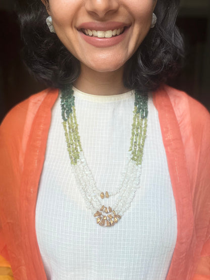 3 Stones Story Necklace (Green)