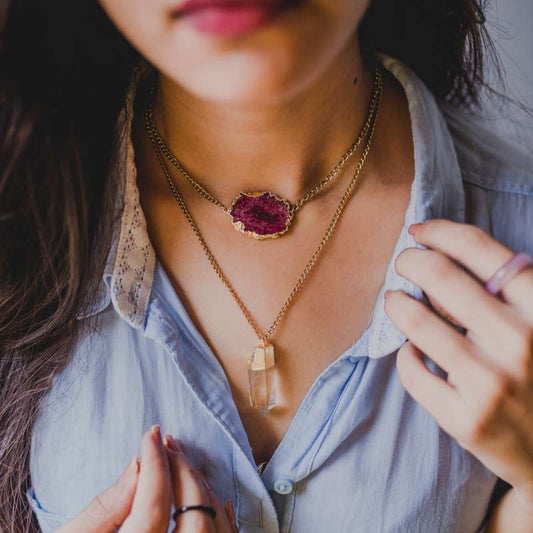 Crystal Minimal Layer Neckpiece