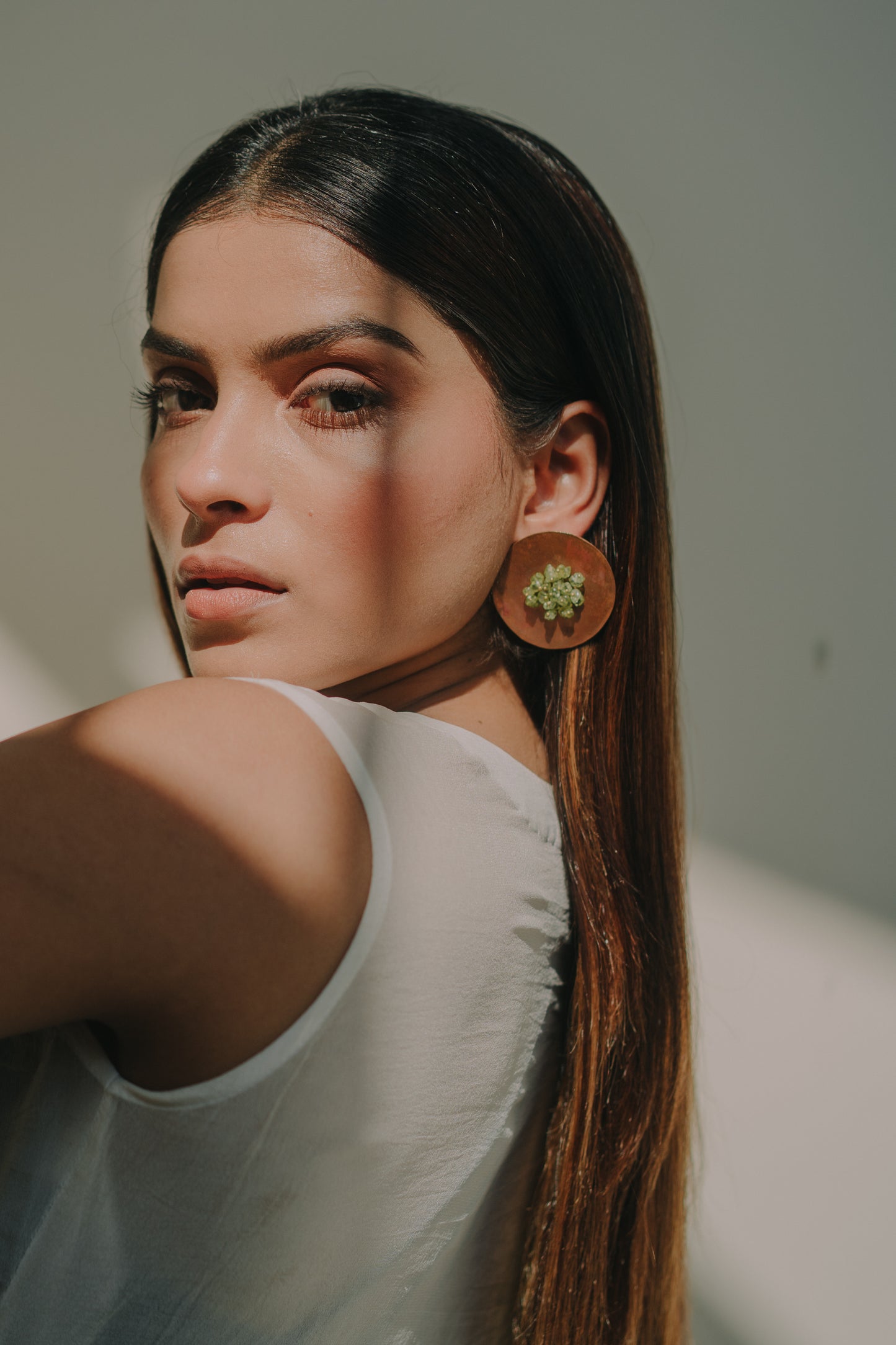 Rose Plate In Fresh Green Earrings