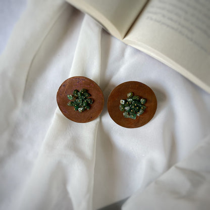 Roseate Green Plate Earrings
