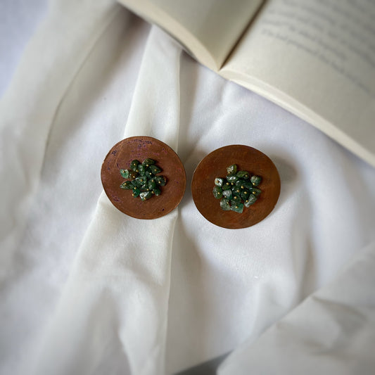 Roseate Green Plate Earrings