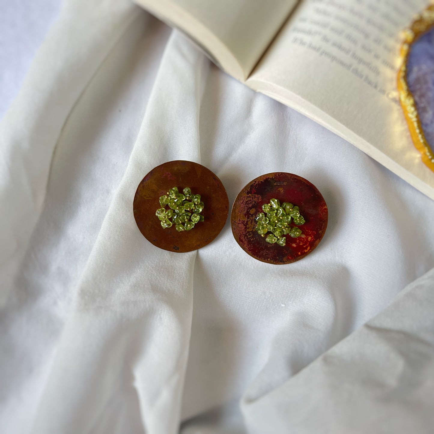 Rose Plate In Fresh Green Earrings