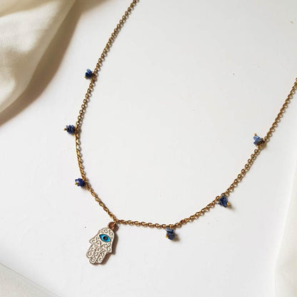 Delicate Blue Evil Eye Minimal Necklace
