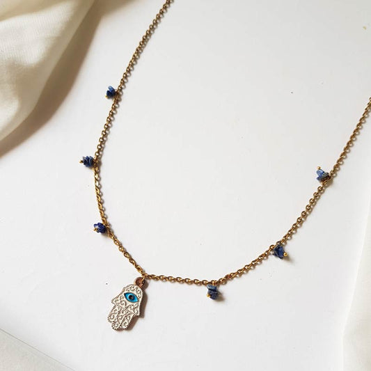 Delicate Blue Evil Eye Minimal Necklace