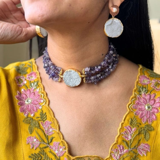 Amethyst Lilac Dust Choker Set