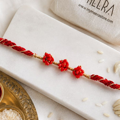 Shubh White Stones Handmade Rakhi