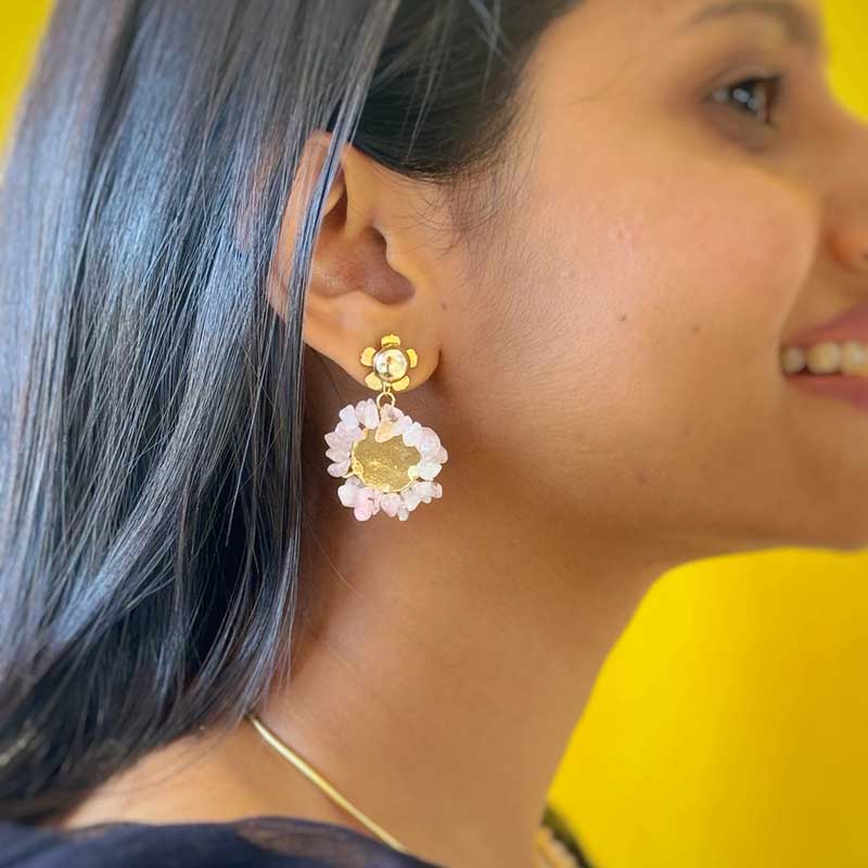 Fusion Raag Pink Coins Hasli Set